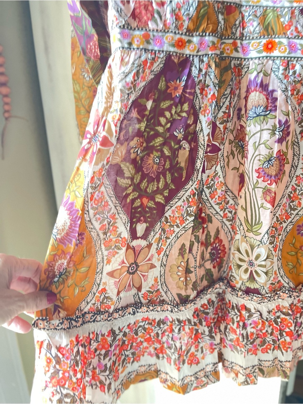 FARM Rio Pink, Red, Orange & Gold Floral Mini Dress - Picture 7 of 11